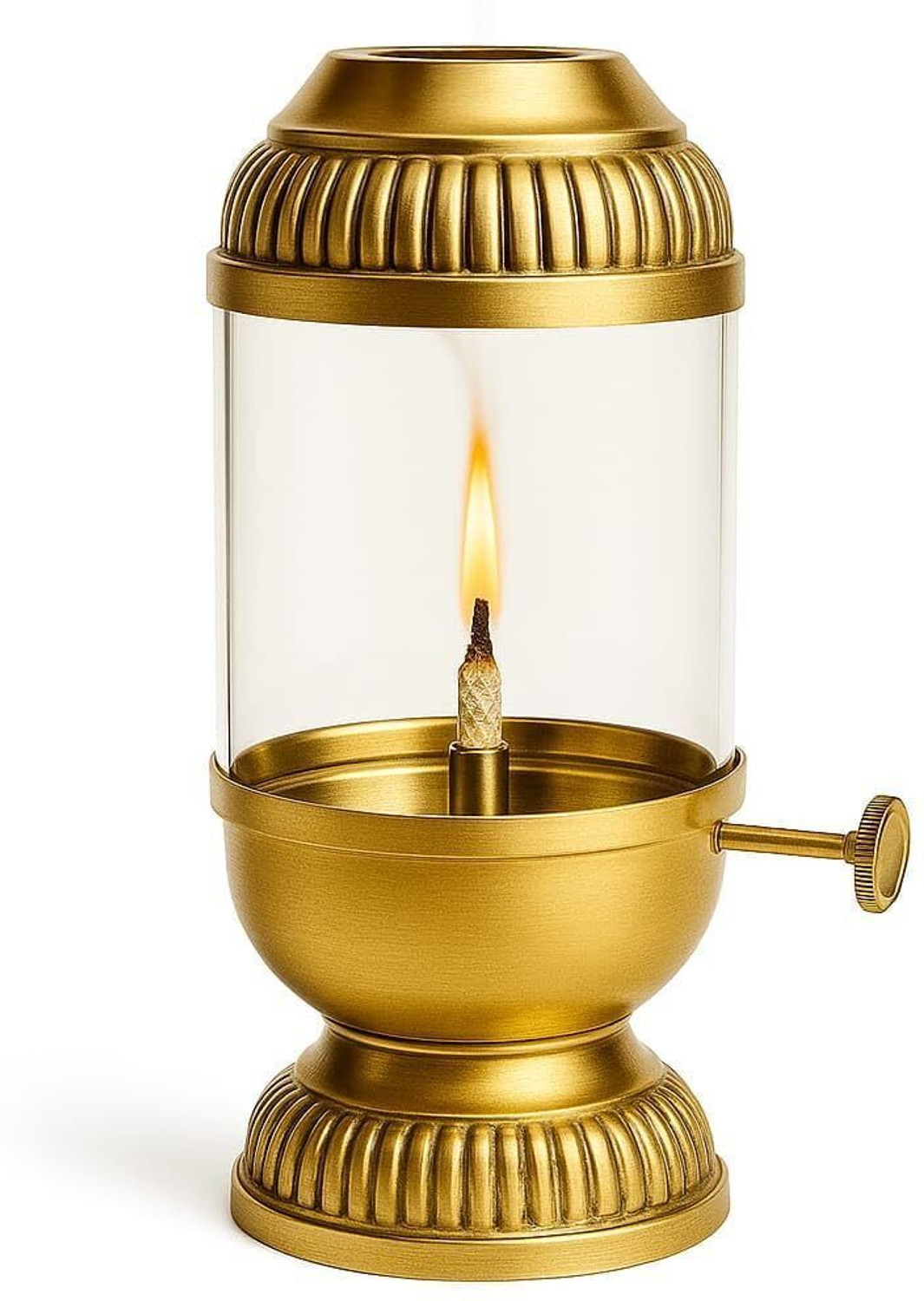 Image of MLS HANDICRAFTS Divya Jyot Adjustable Brass Oil Lamp Brass Table Diya (Height: 8.75 inch)