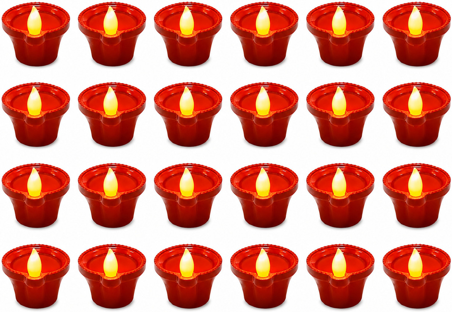 MAKZAJH Water Sensor Diya Set, 24 Pieces, 2 inch - Image 1
