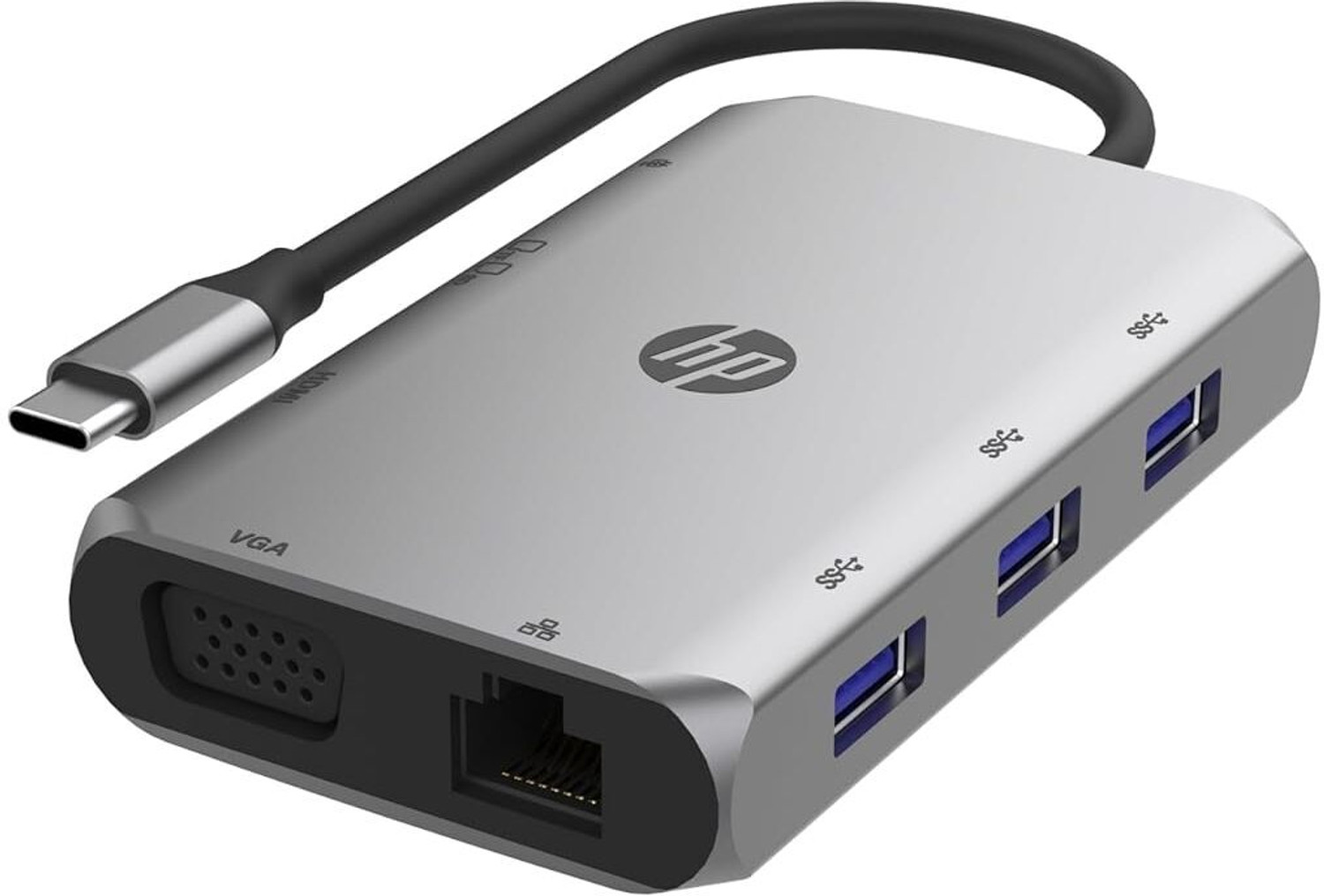 Image of EVM 4K HDMI, 2X USB 3.0, RJ45 Ethernet, 5-in-1 HUB with Type C Input - High-Speed Data Transfer with Multiport HUB Docking Station (Grey)