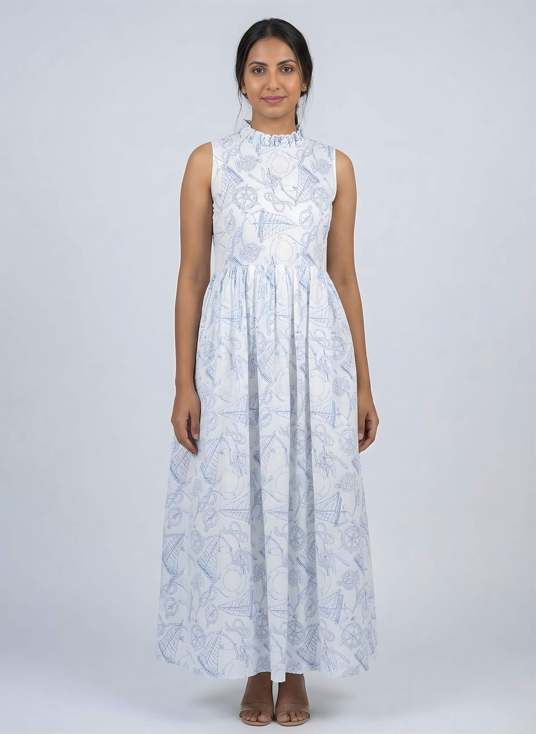 Image of Gulabo Women Fit and Flare Orange Midi /Calf Length Dress