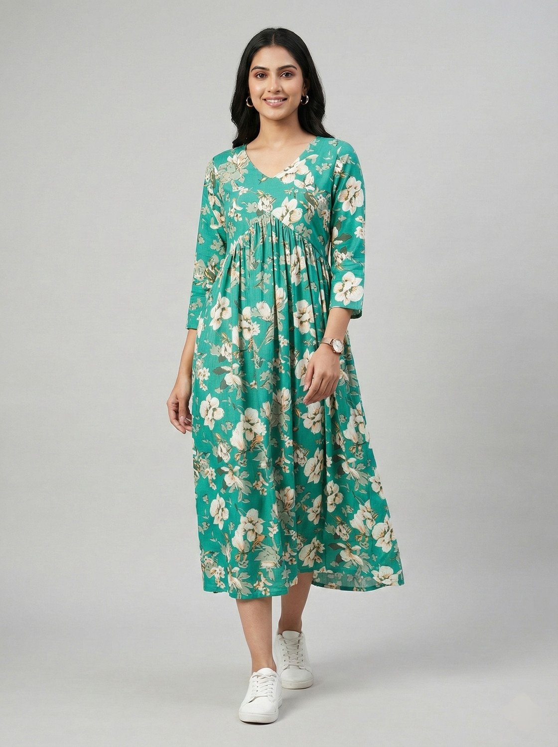 Image of PK Lifestyle Women Fit and Flare Red Midi /Calf Length Dress