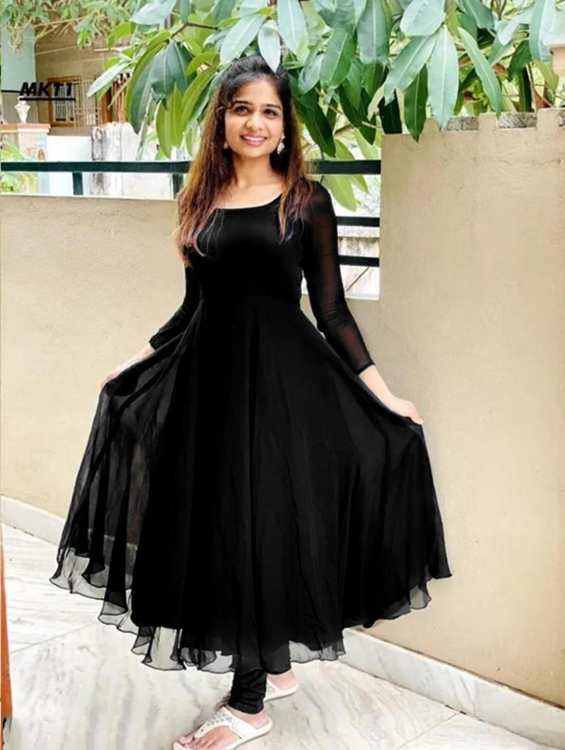Image of LUCKYGARMENT Women Fit and Flare Green Ankle Length Dress