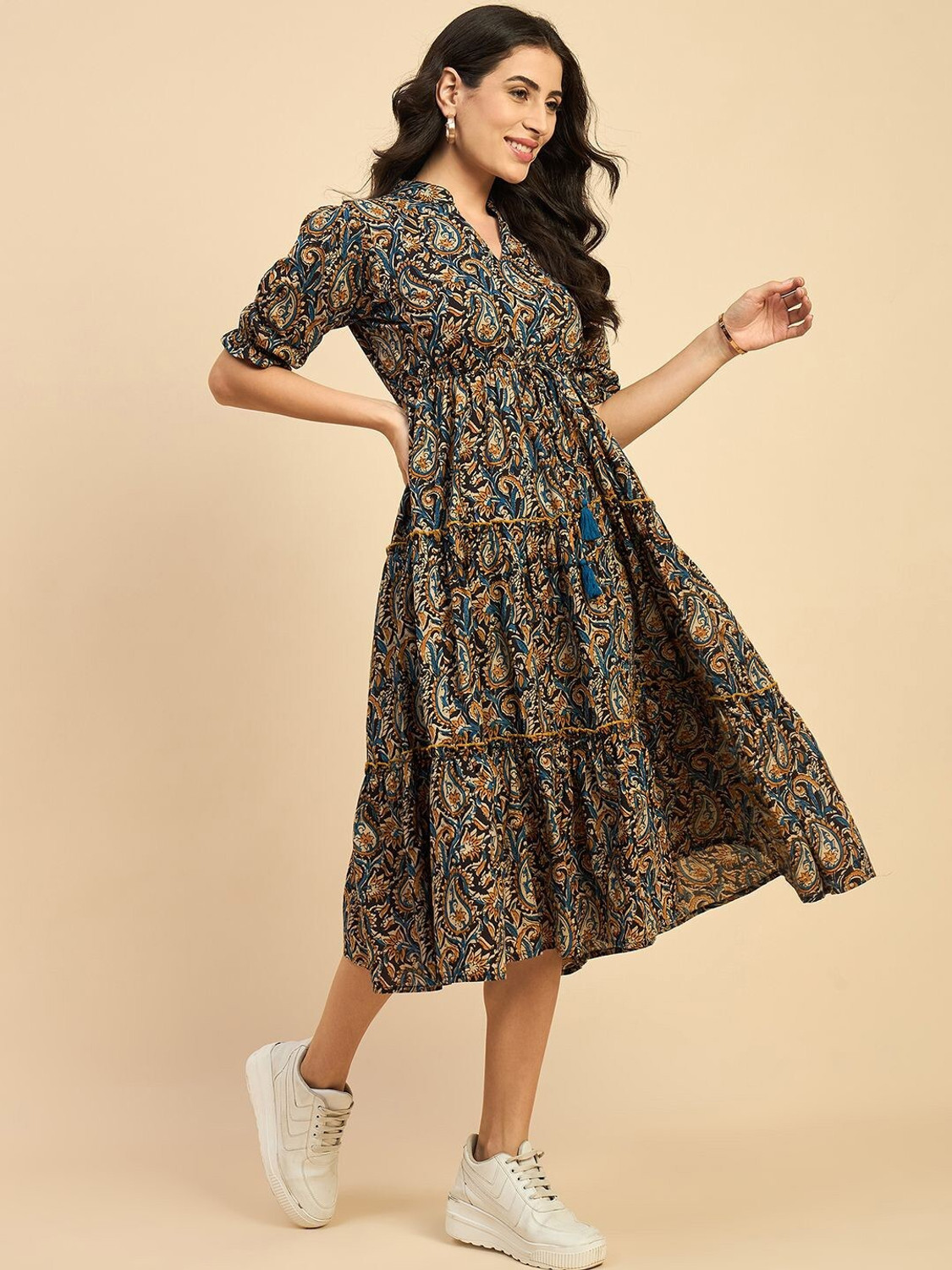 Image of BRINNS Women A-line Purple Knee Length Dress