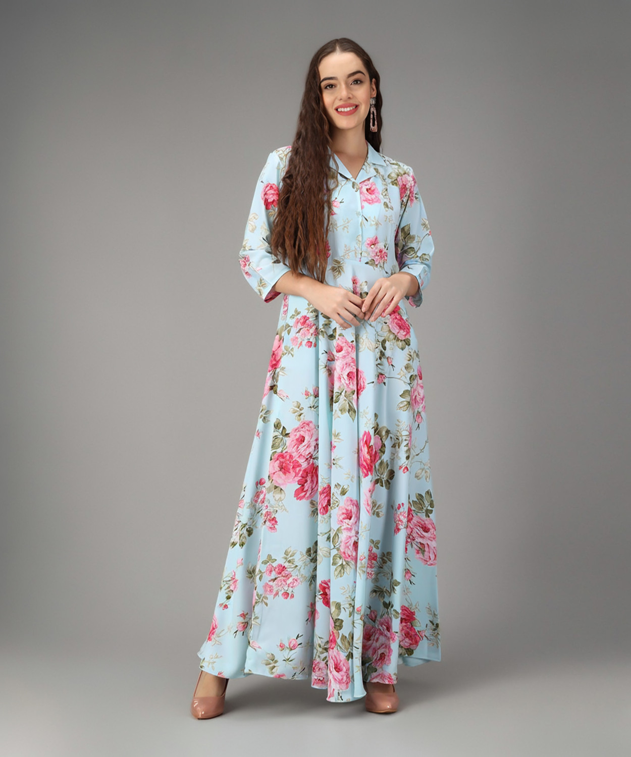 Image of Oomph! Women A-line Light Blue Knee Length Dress
