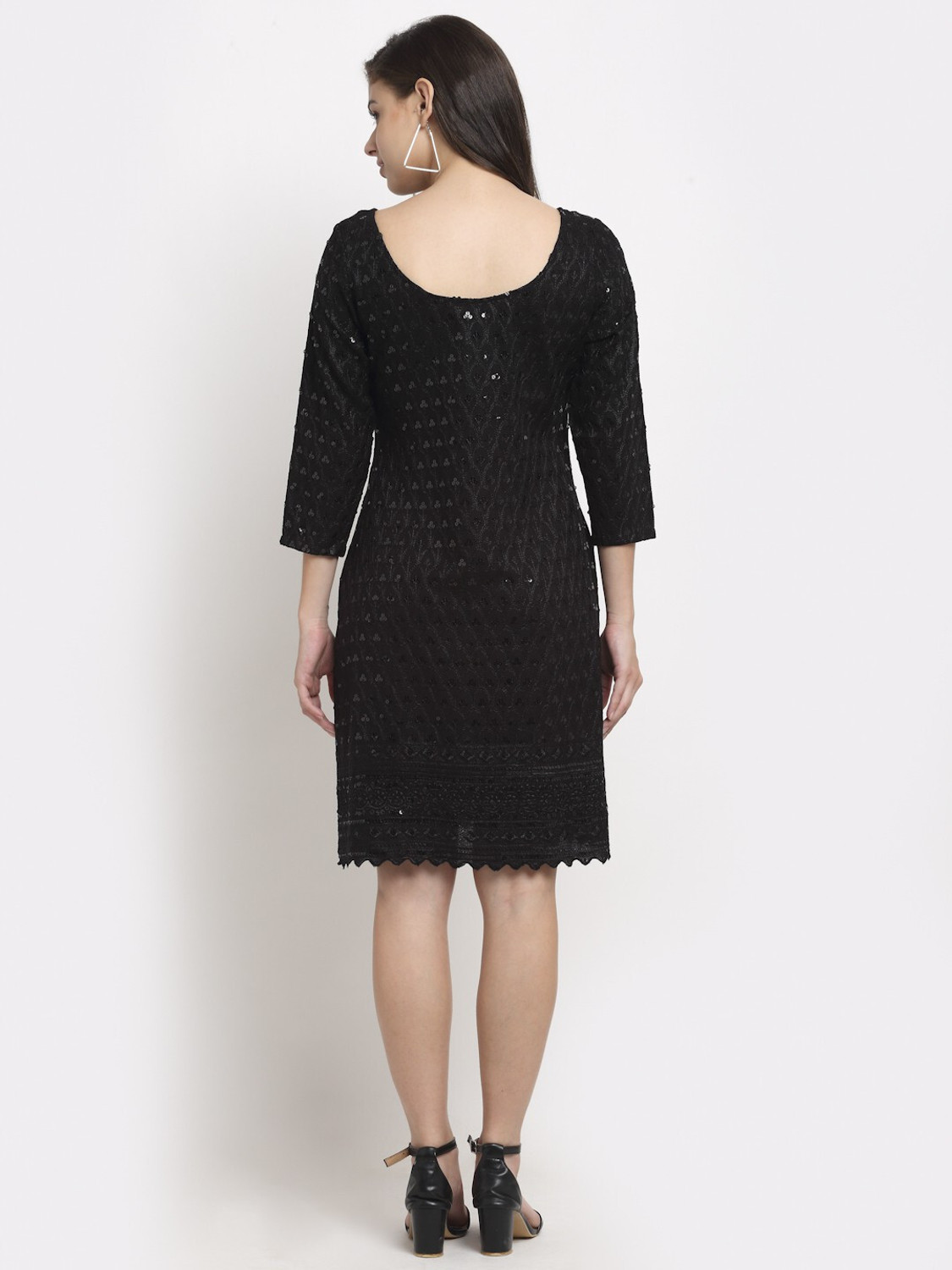 Image of BRINNS Women A-line Black Knee Length Dress