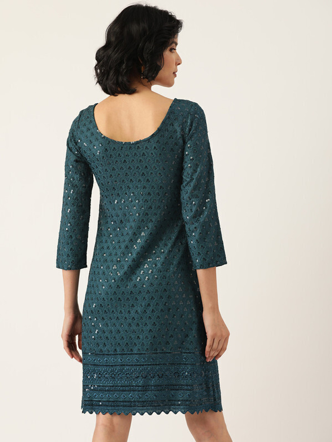 Image of BRINNS Women A-line Blue Knee Length Dress