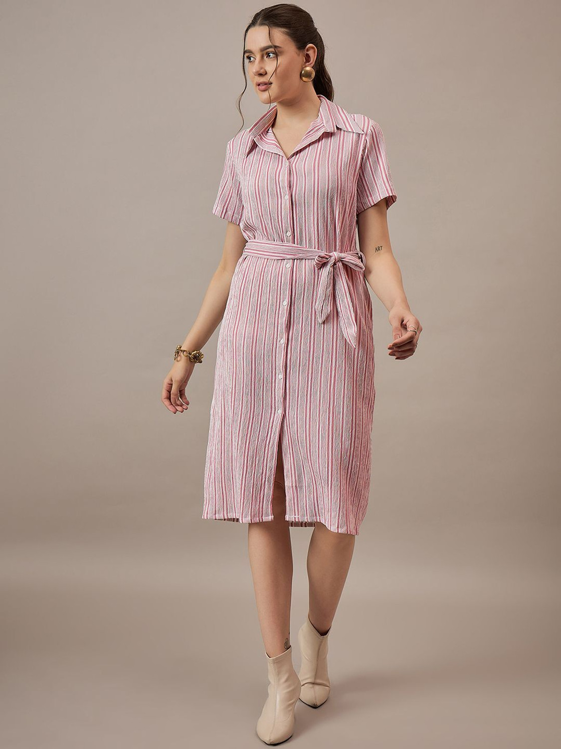 Image of Dressberry Women Shirt Purple Midi /Calf Length Dress