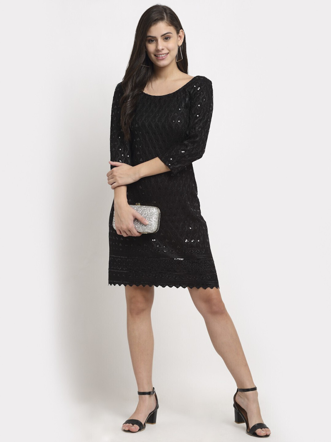 Image of BRINNS Women A-line Blue Knee Length Dress