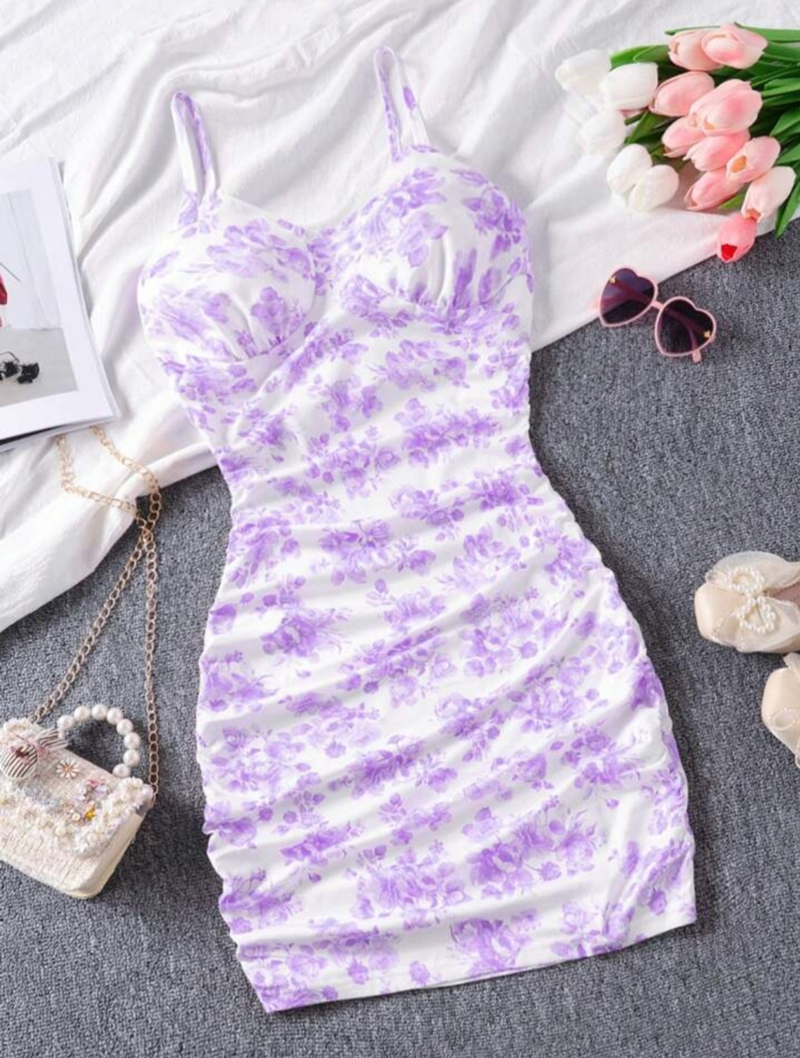 CAPROP Women Purple Bodycon Dress - Image 5