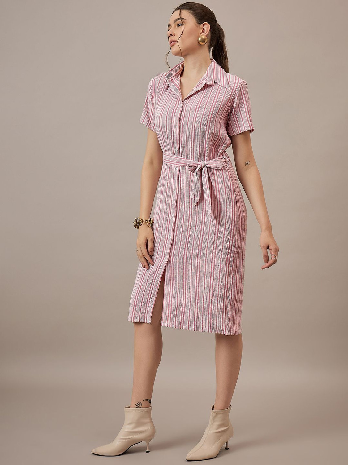 Image of Dressberry Women Shirt Purple Midi /Calf Length Dress