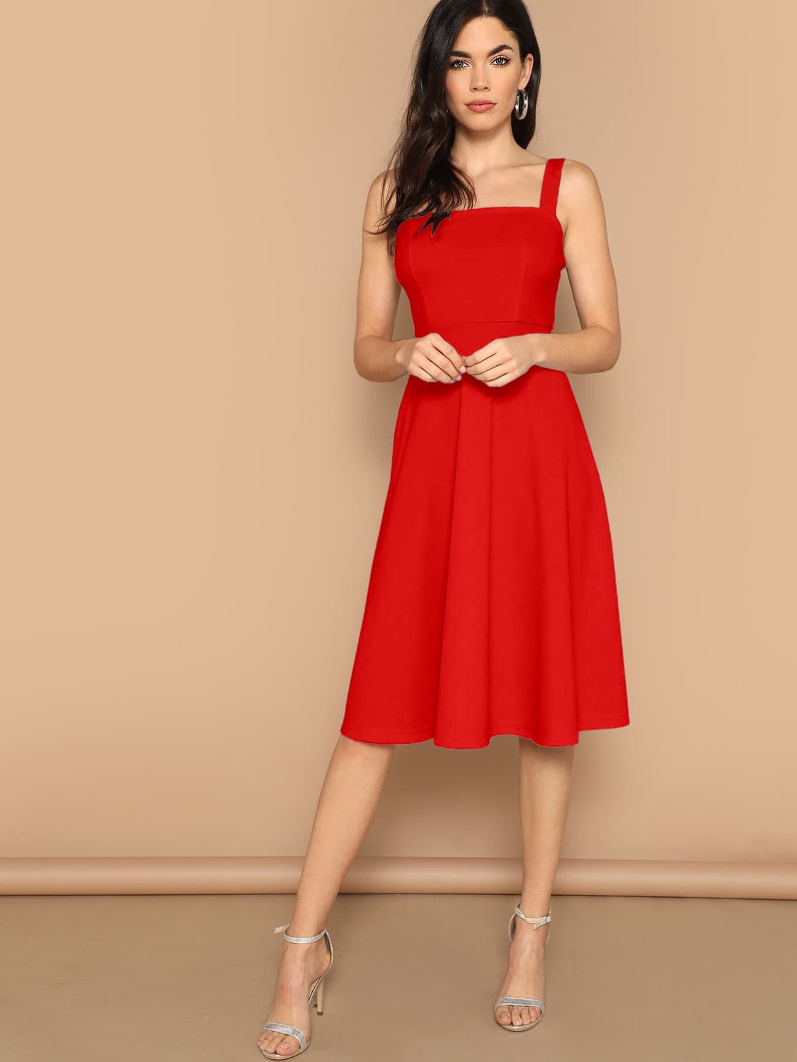 Image of Nautiful Women Fit and Flare Multicolor Midi /Calf Length Dress