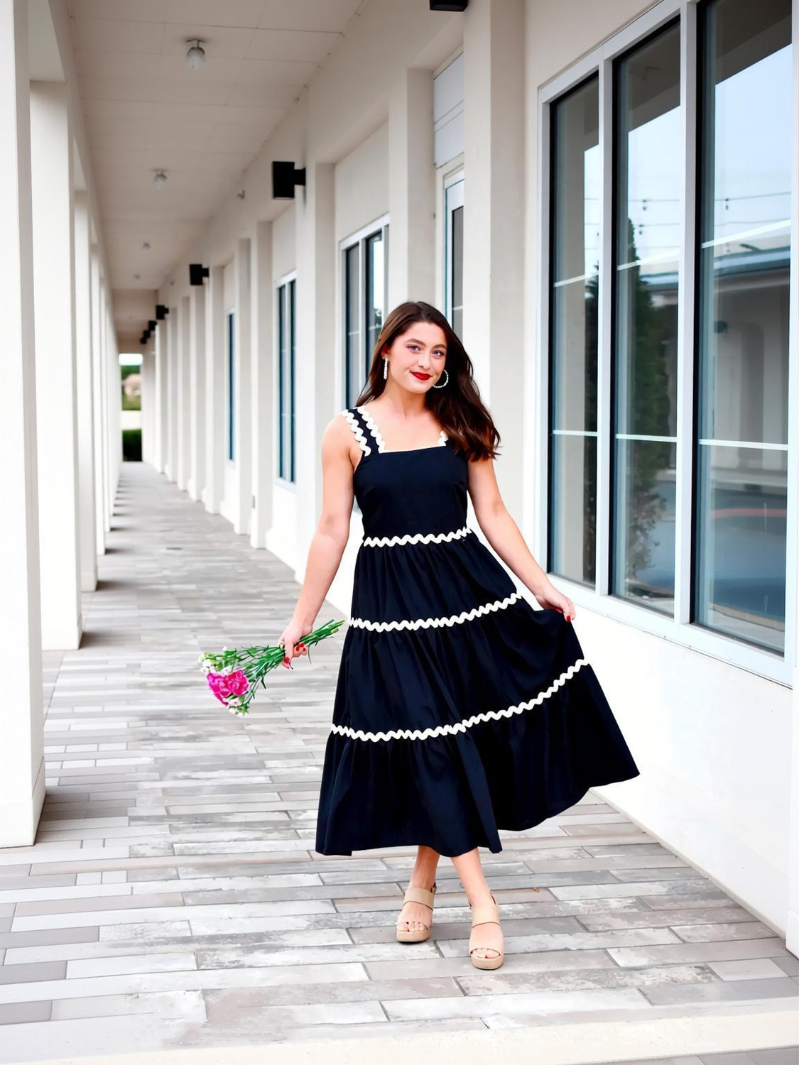 Image of Lilots Women A-line Multicolor Knee Length Dress