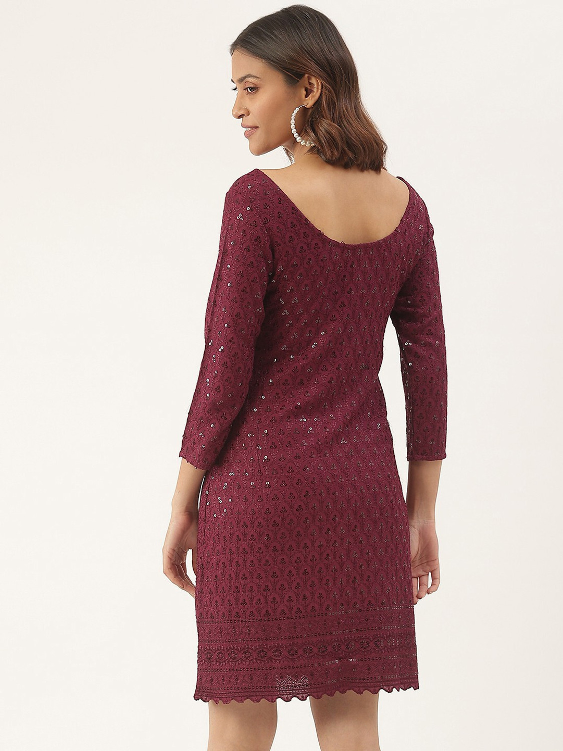 Image of BRINNS Women A-line Purple Knee Length Dress