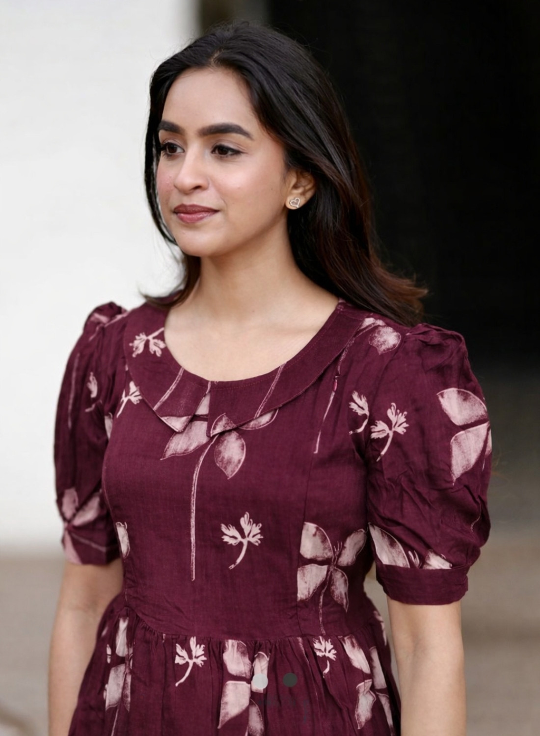 Image of Benicia Texthub Women A-line Maroon Above Knee /Mid Thigh Length Dress