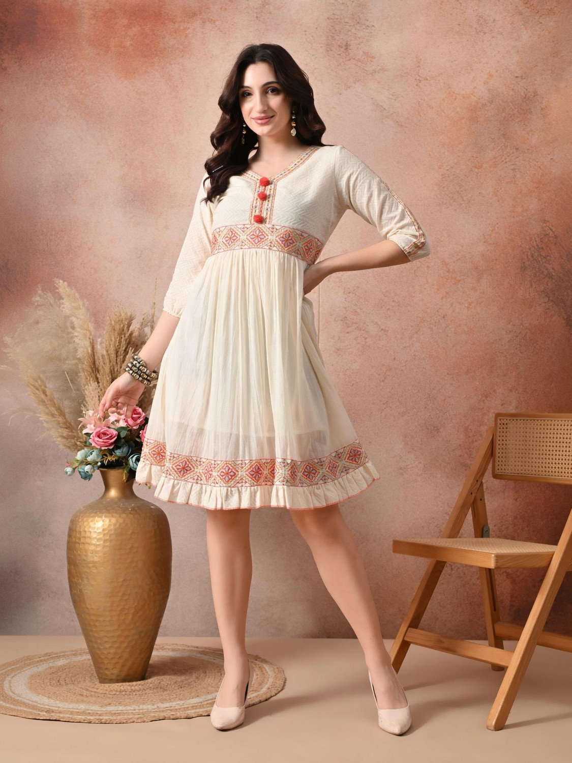 Image of BLUERTONE Women A-line White Mini /Short Dress