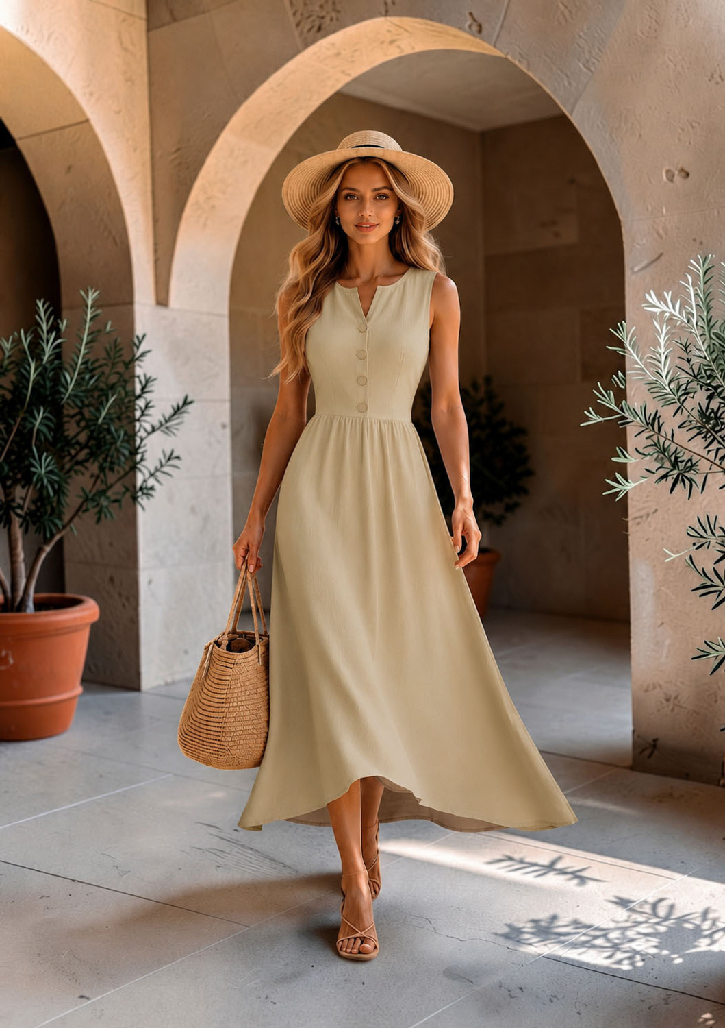 Image of Oomph! Women A-line Light Blue Knee Length Dress