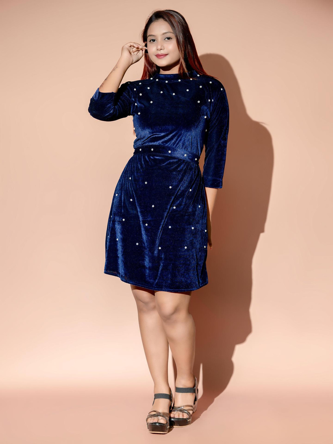 Image of BRINNS Women A-line Black Knee Length Dress