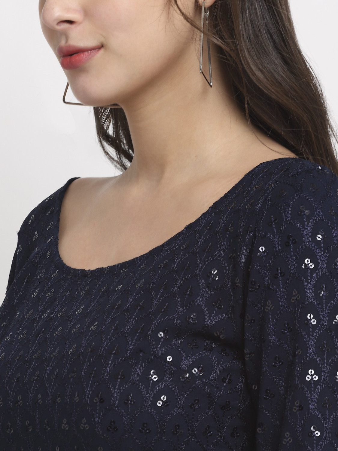 Image of BRINNS Women A-line Blue Knee Length Dress