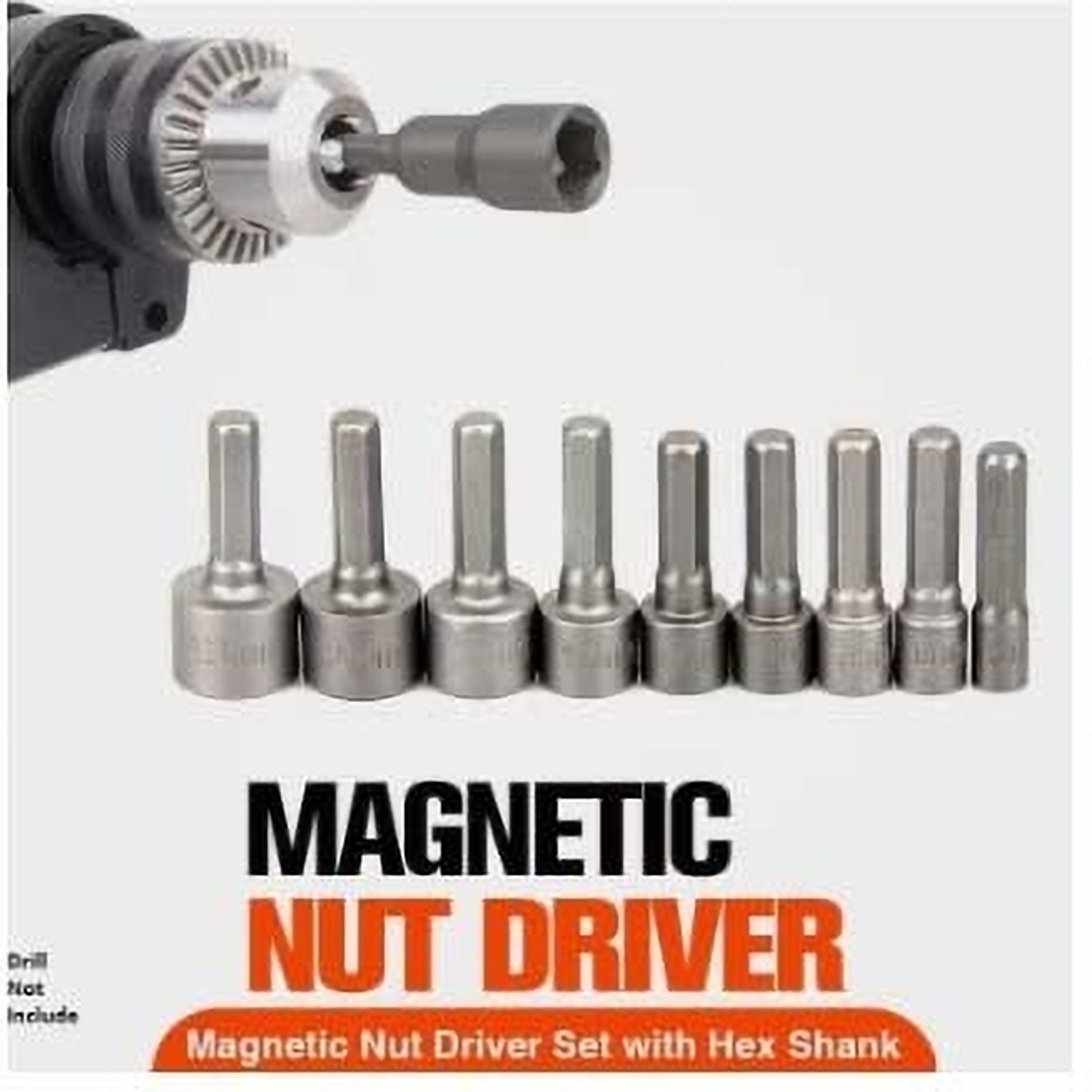 KMECOMM 9-Piece Hex Shank Nut Setter Set 5-13mm - Image 1