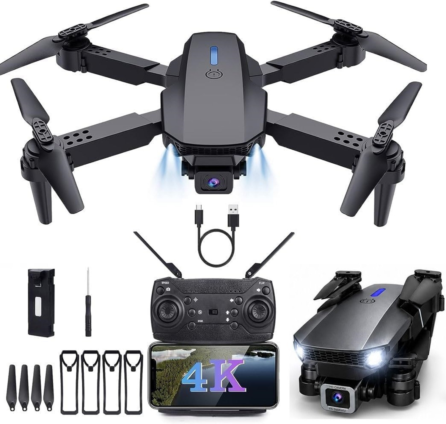 Image of ShivhershivEnterprise Drone With Camera Foldable One Key Take Off /Landing Drone Drone