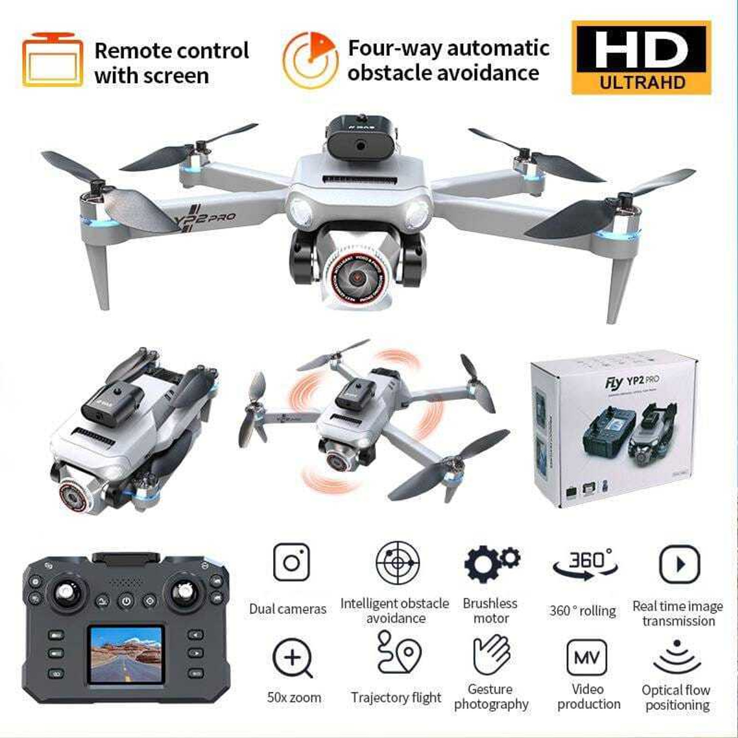 Image of Jay E88 Pro Drone 4k HD Foldable Camera Mini Drone 720p Video Wide Angle Camera1 Drone
