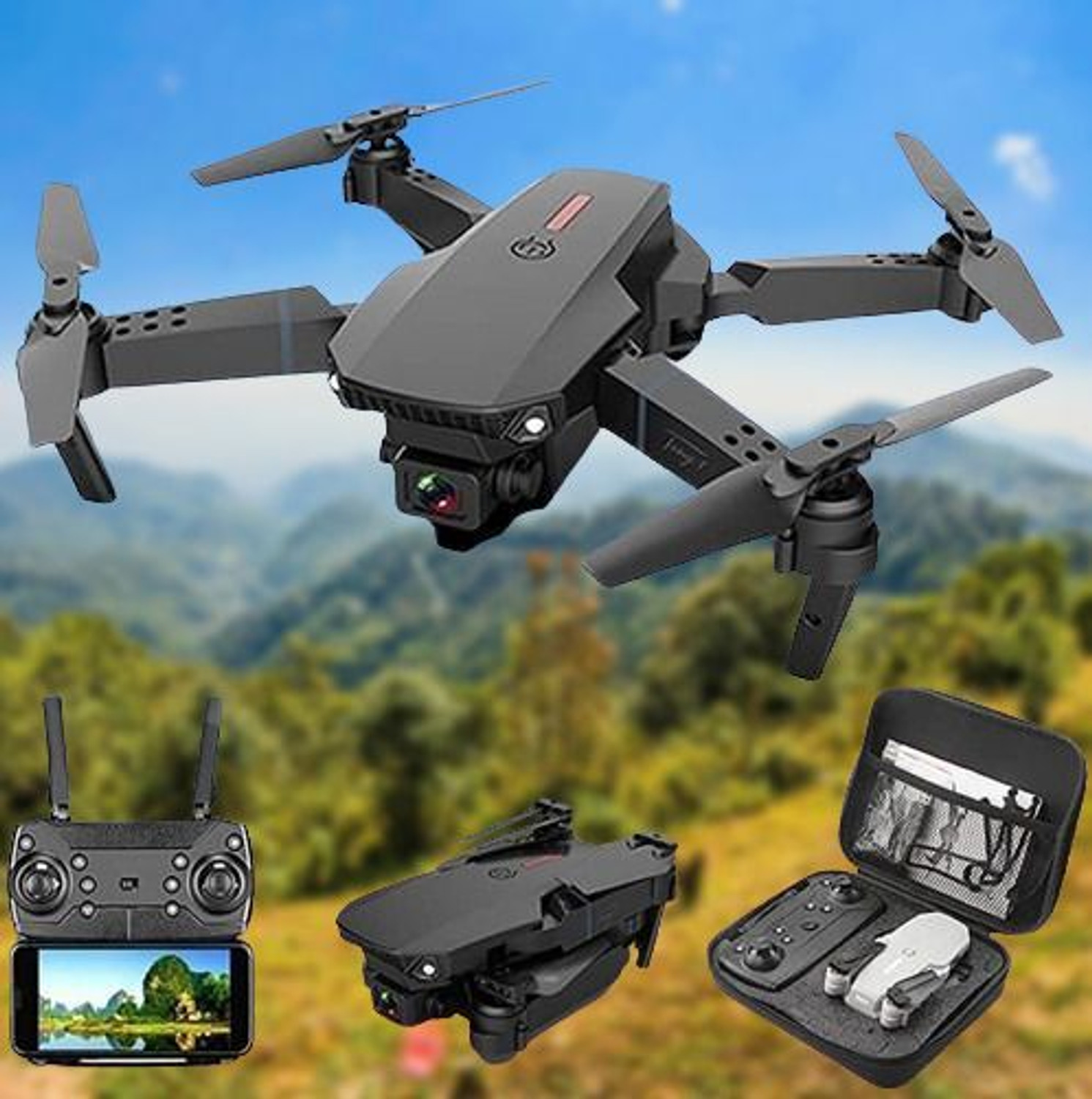 Image of Swa Mi Camera Waterproof Professional Drone With 4K Camera Rotation 3 Smart Batteries1 Drone