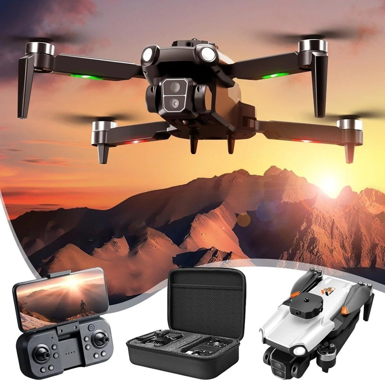 Image of PAPASpace 4K Dual Camera Drone with Obstacle Avoidance Brushless Motor WiFi FPV Gesture Drone
