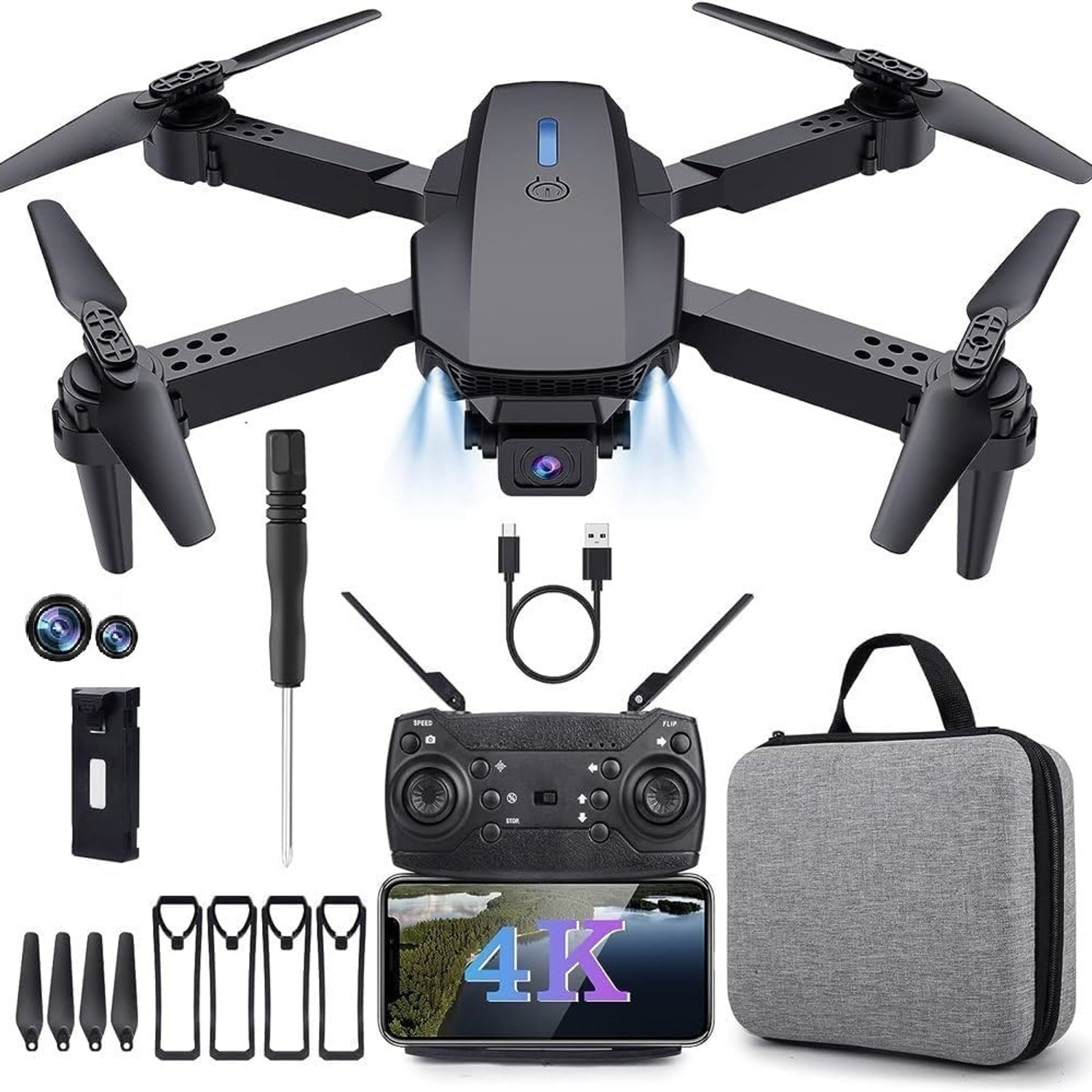 Image of ShivhershivEnterprise Drone With Camera Foldable One Key Take Off /Landing Drone Drone