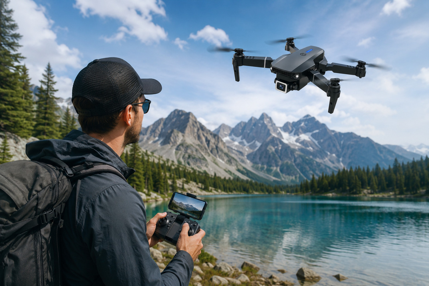 Image of ShivhershivEnterprise Drone With Camera Foldable One Key Take Off /Landing Drone Drone