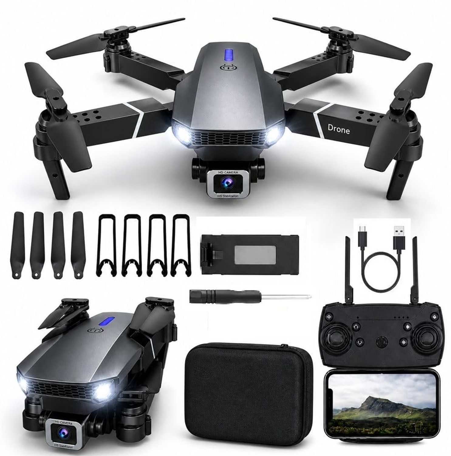 Image of ShivhershivEnterprise Drone With Camera Foldable One Key Take Off /Landing Drone Drone