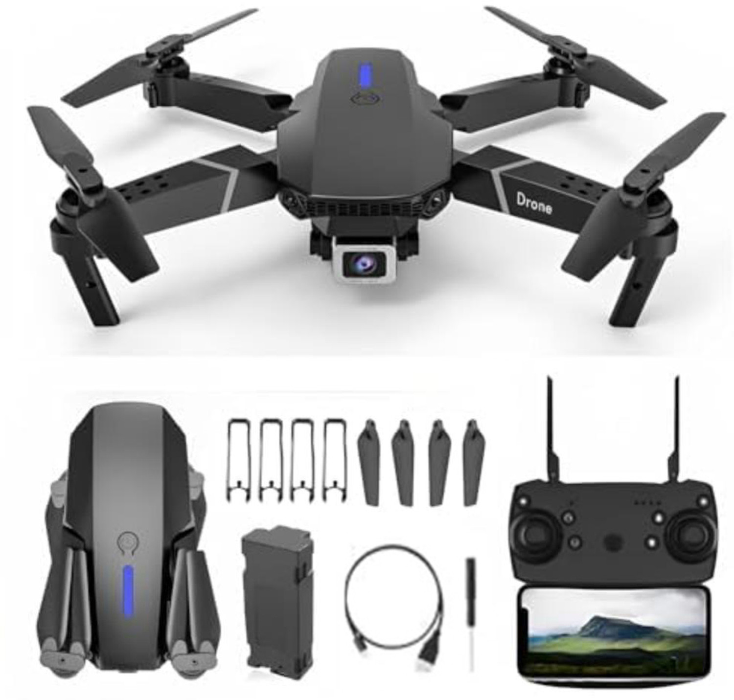 NOWAIT WiFi E88 Pro Drone with 4K Dual Cameras - Image 1