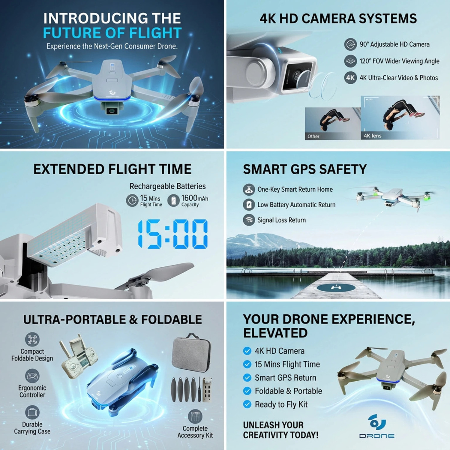 Image of Playtastic Dynalog DG600 GPS 4K Camera with One Key Take Off Stable Flight Drone