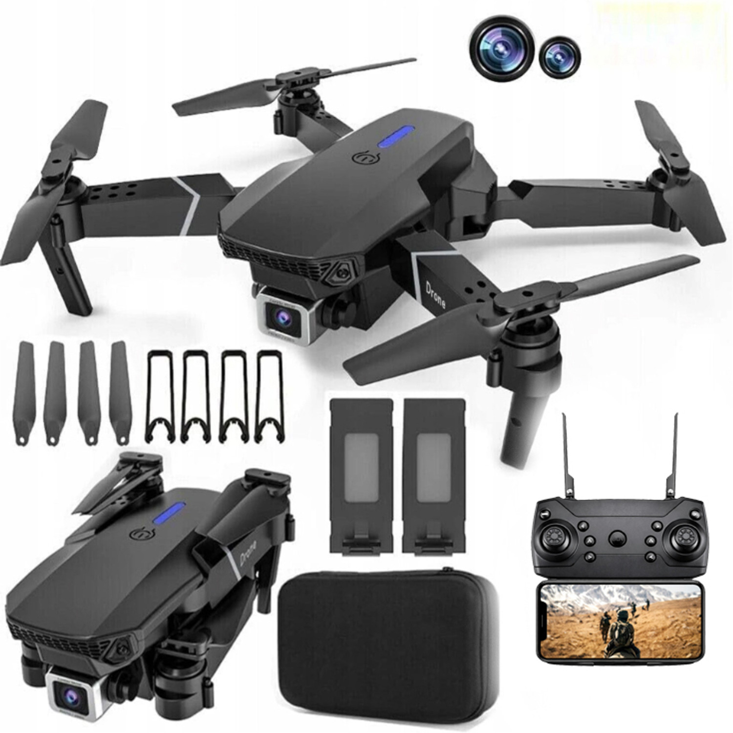 Image of Danae E88 Pro Drone 4k HD foldable Drone With Camera 4k HD Mini 720p Live Video Drone Drone