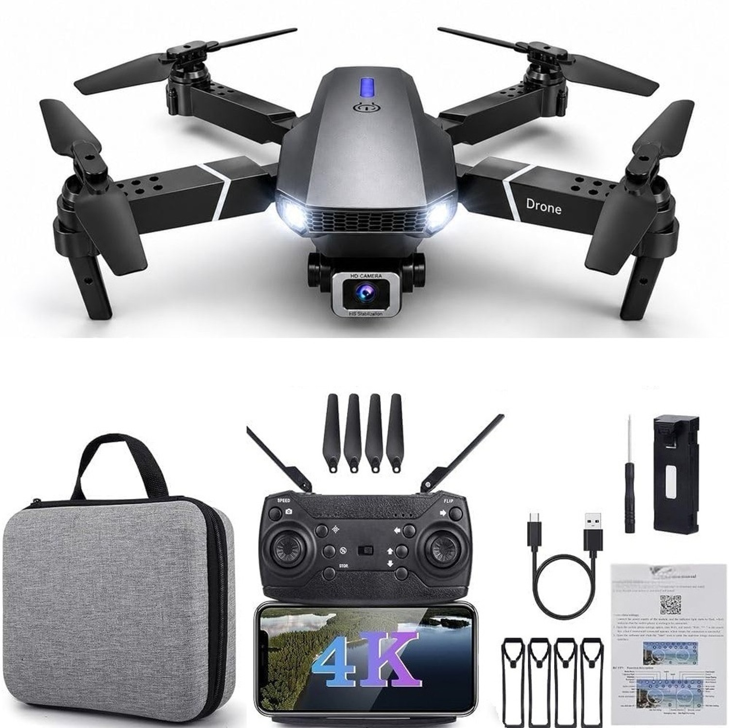 Image of Jay E88 Pro Drone 4k HD Foldable Camera Mini Drone 720p Video Wide Angle Camera1 Drone