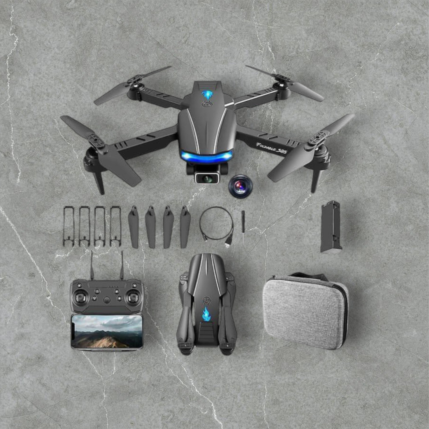 Image of ShivhershivEnterprise Drone With Camera Foldable One Key Take Off /Landing Drone Drone