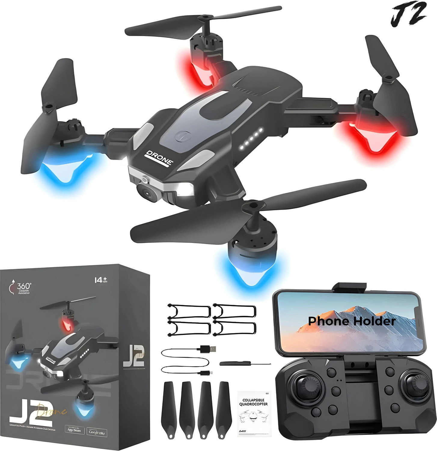 Image of PAPASpace 4K Dual Camera Drone with Obstacle Avoidance Brushless Motor WiFi FPV Gesture Drone
