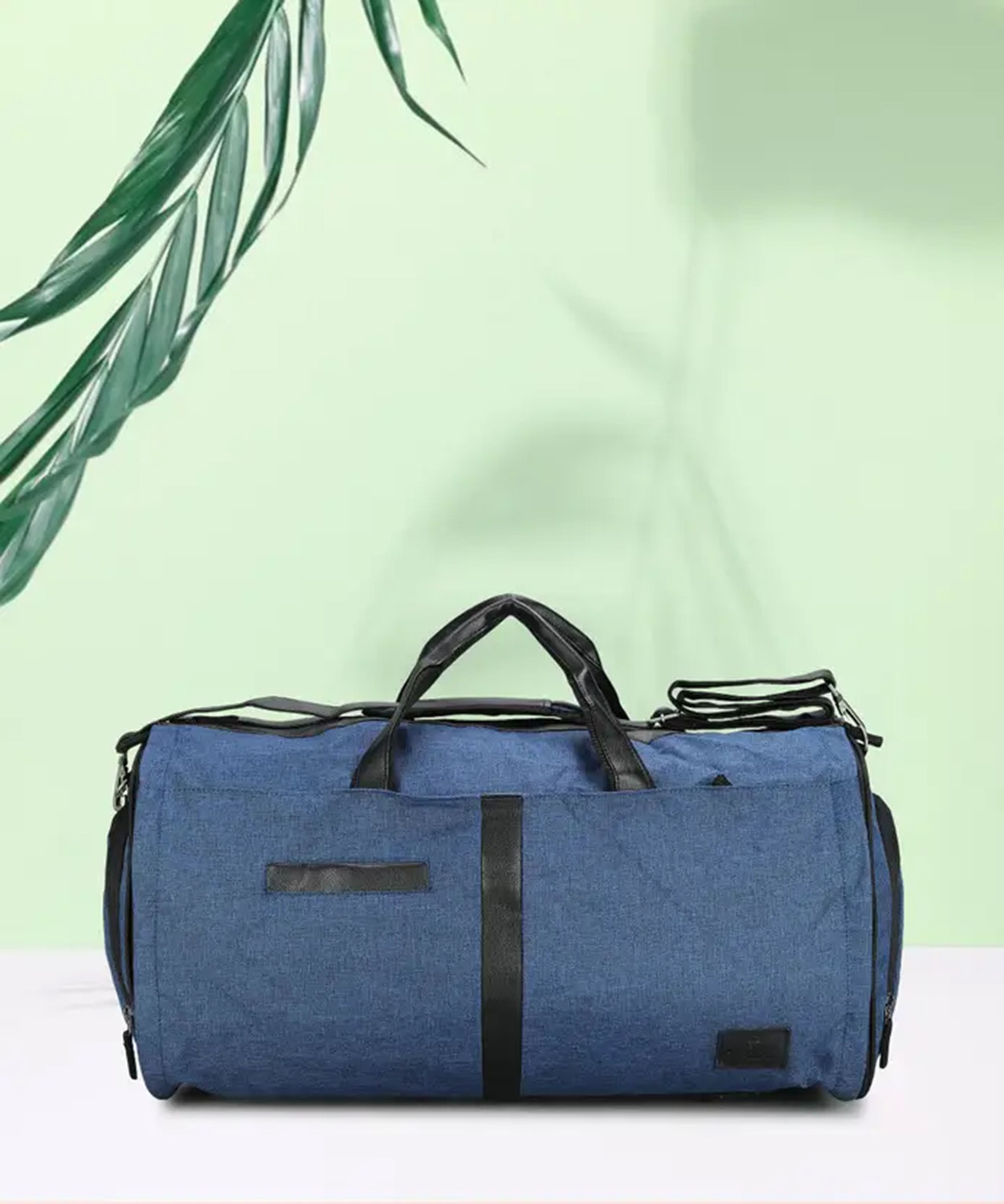 Image of CARLTON LONDON 65 L Hand Duffel Bag - FoldAll-Hanging Suit Convertible Large Duffle Bag - Blue - Large Capacity
