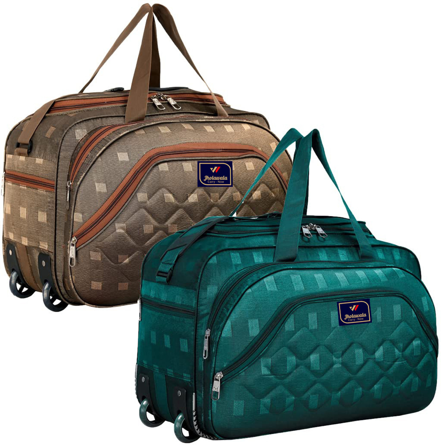 Image of N Choice 40 L Strolley Duffel Bag - 40 L Luggage Travel Duffel Bag with 2 Wheels (Blue) - Purple - Regular Capacity