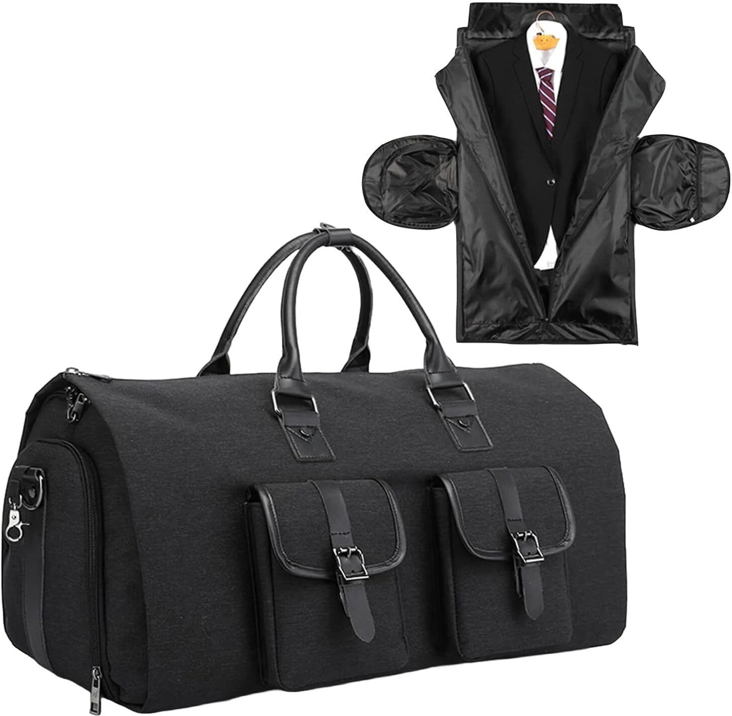 Image of CARLTON LONDON 65 L Hand Duffel Bag - FoldAll-Hanging Suit Convertible Large Duffle Bag - Blue - Large Capacity