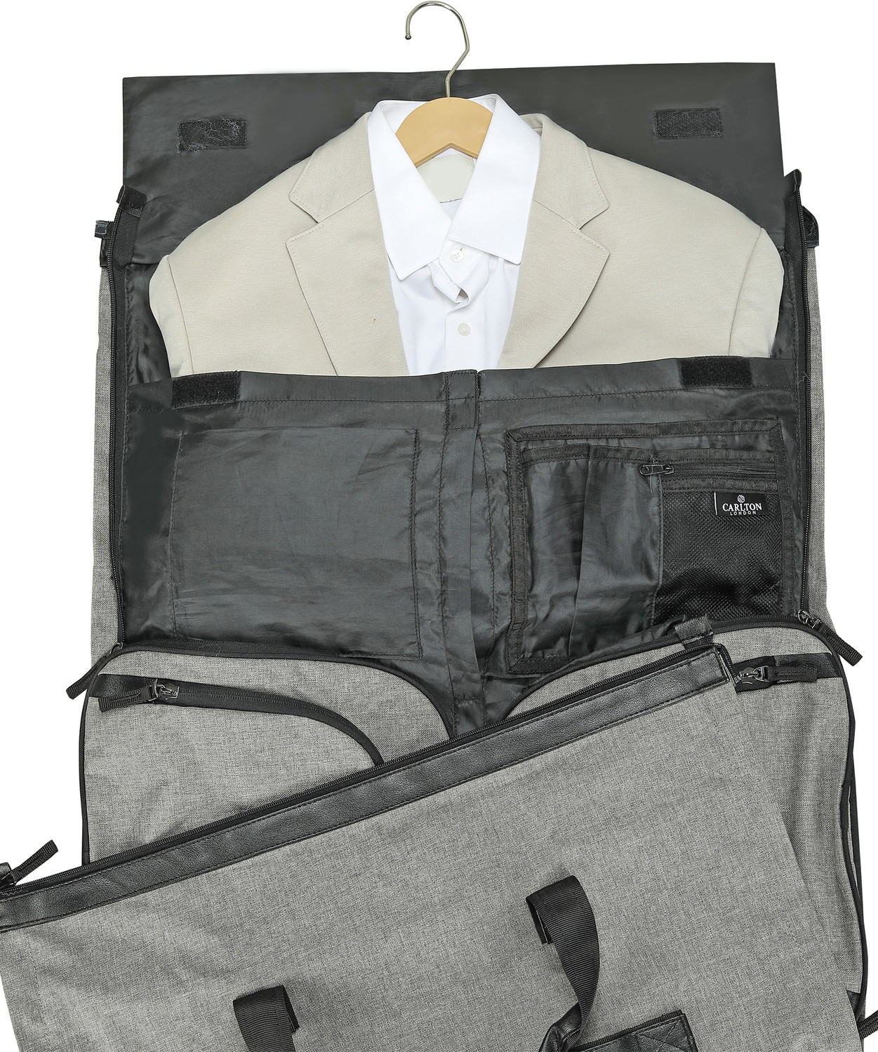 Image of CARLTON LONDON 65 L Hand Duffel Bag - FoldAll-Hanging Suit Convertible Large Duffle Bag - Grey - Large Capacity