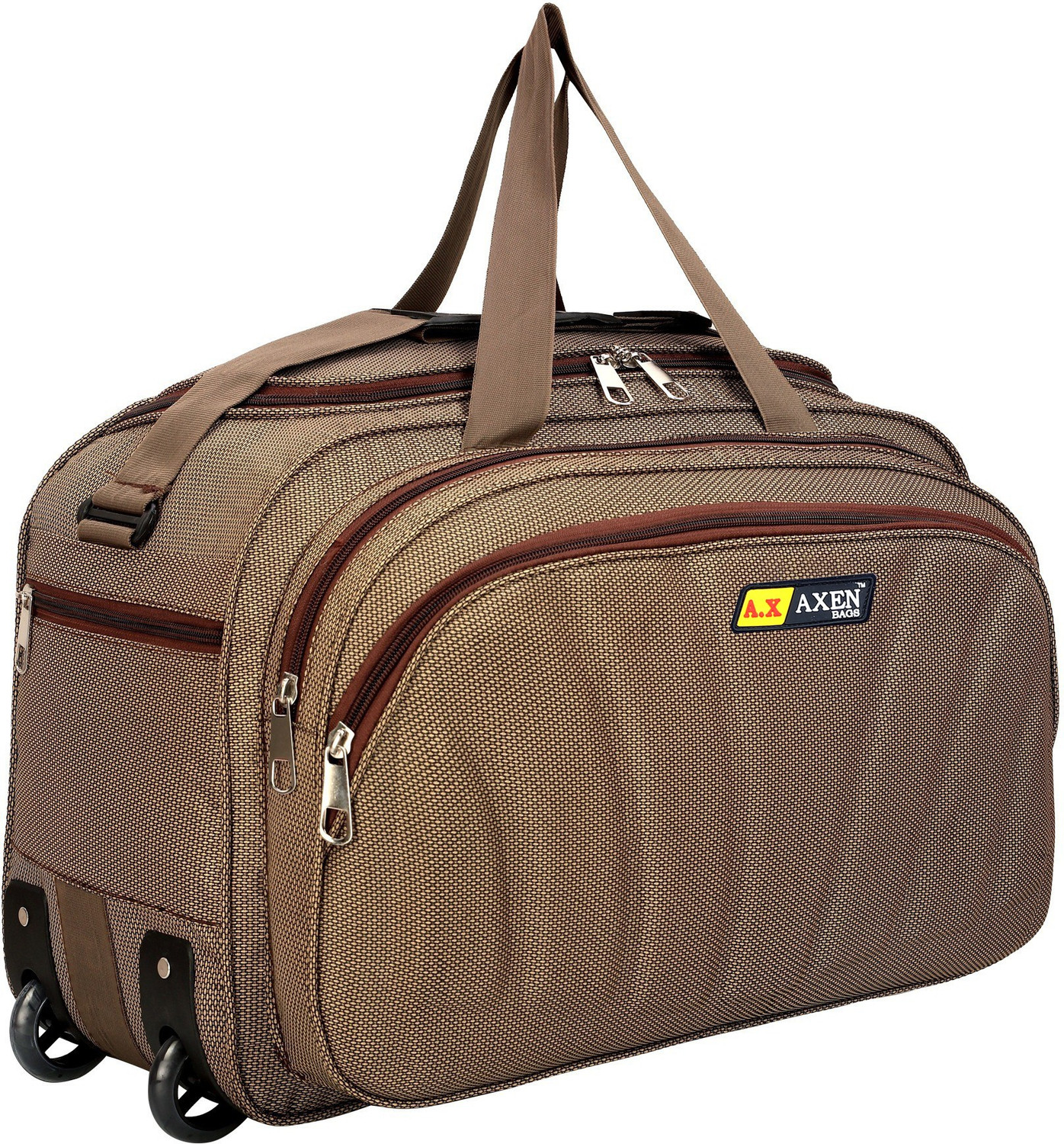 Image of Axen 60 L Strolley Duffel Bag - Combo Set of 3 Unisex Soft Body Luggage Bag, Medium (54 Cm) Travel Duffel Bag - Blue, Brown, Red - Large Capacity