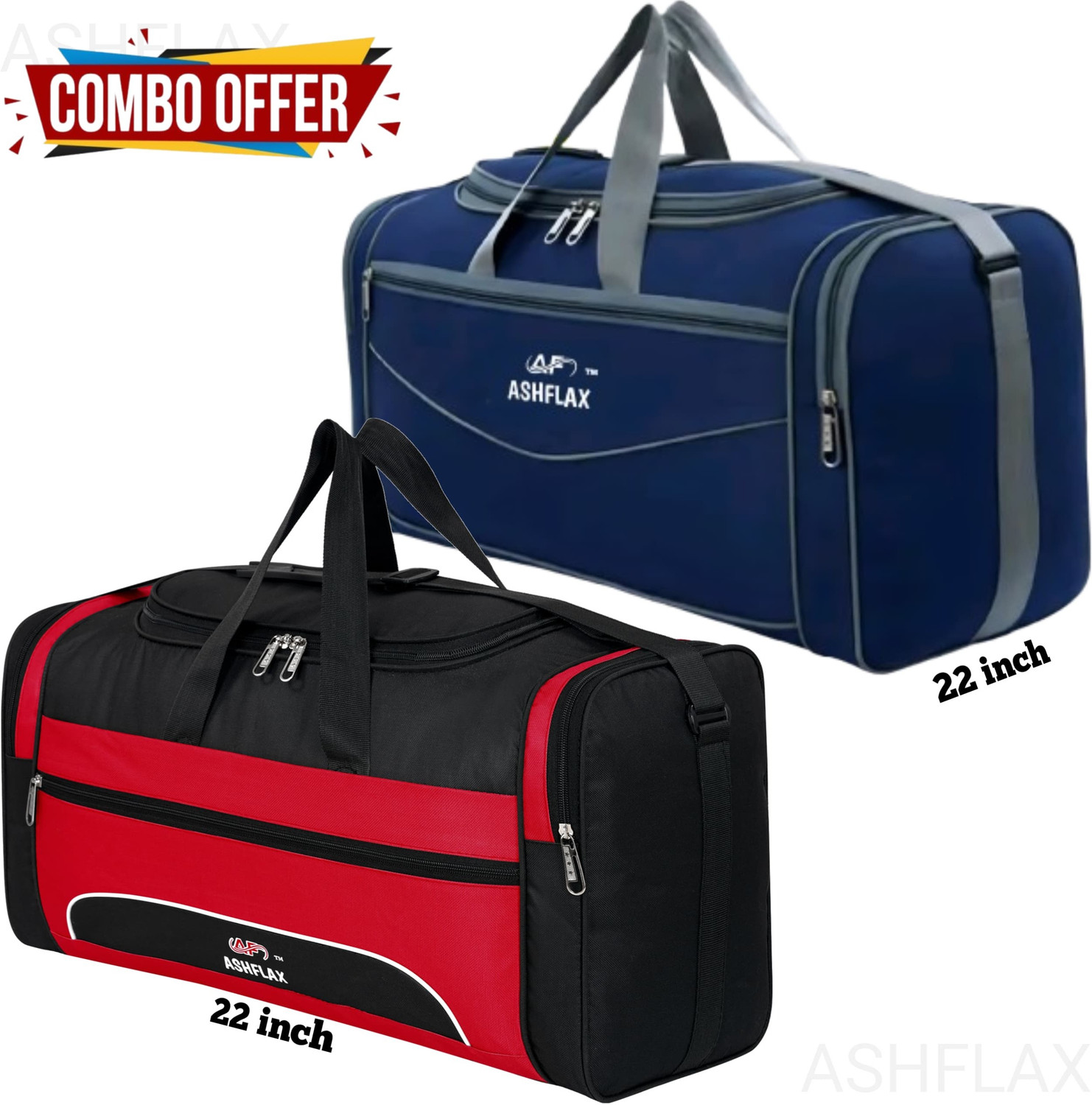 Image of CARLTON LONDON 65 L Hand Duffel Bag - FoldAll-Hanging Suit Convertible Large Duffle Bag - Grey - Large Capacity