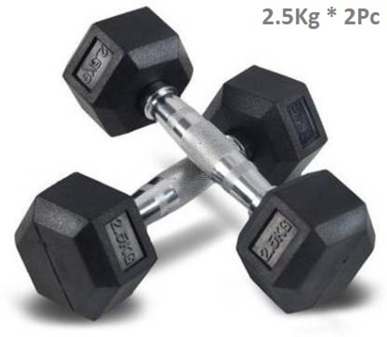Image of Sports Era Exclusive Quality Rubber Dumbbell Set Of (2.5 kg X 2) Fixed Weight Dumbbell (5 kg)