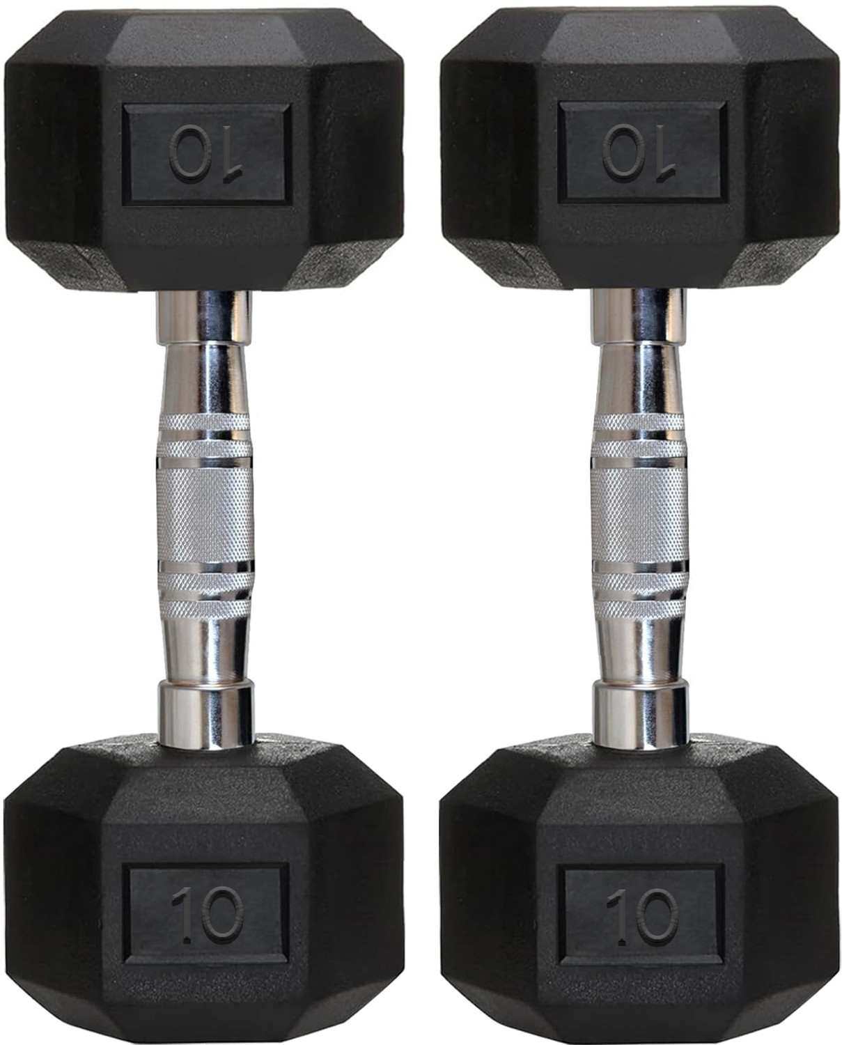 Image of FITRXX Panther Series (2.5*2)kg Rubber Coated Round Bouncer Dumbbells for Men & Women Fixed Weight Dumbbell (5 kg)