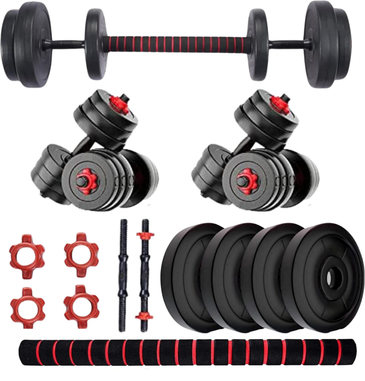 Image of BELLATRIX X 10kg Dumbbell Set | 4x 2.5kg Plates, Dumbbell Rods & Connector Adjustable Dumbbell (10 kg)