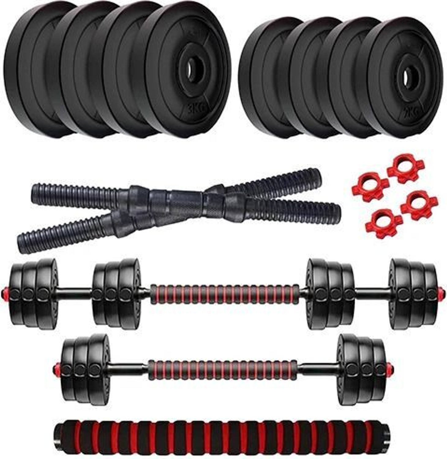 Image of BELLATRIX X 10kg Dumbbell Set | 4x 2.5kg Plates, Dumbbell Rods & Connector Adjustable Dumbbell (10 kg)