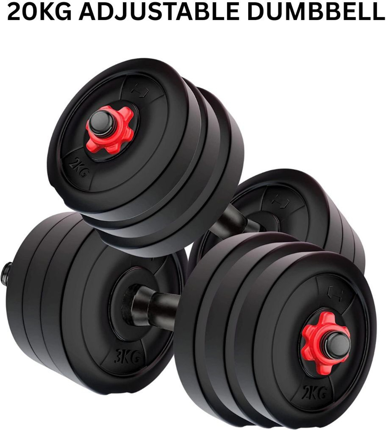 Image of JASMINE FITNESS 20KG Adjustable Dumbbell Set for Home Gym Strength Training Kit Fitness Accessory Kit Kit