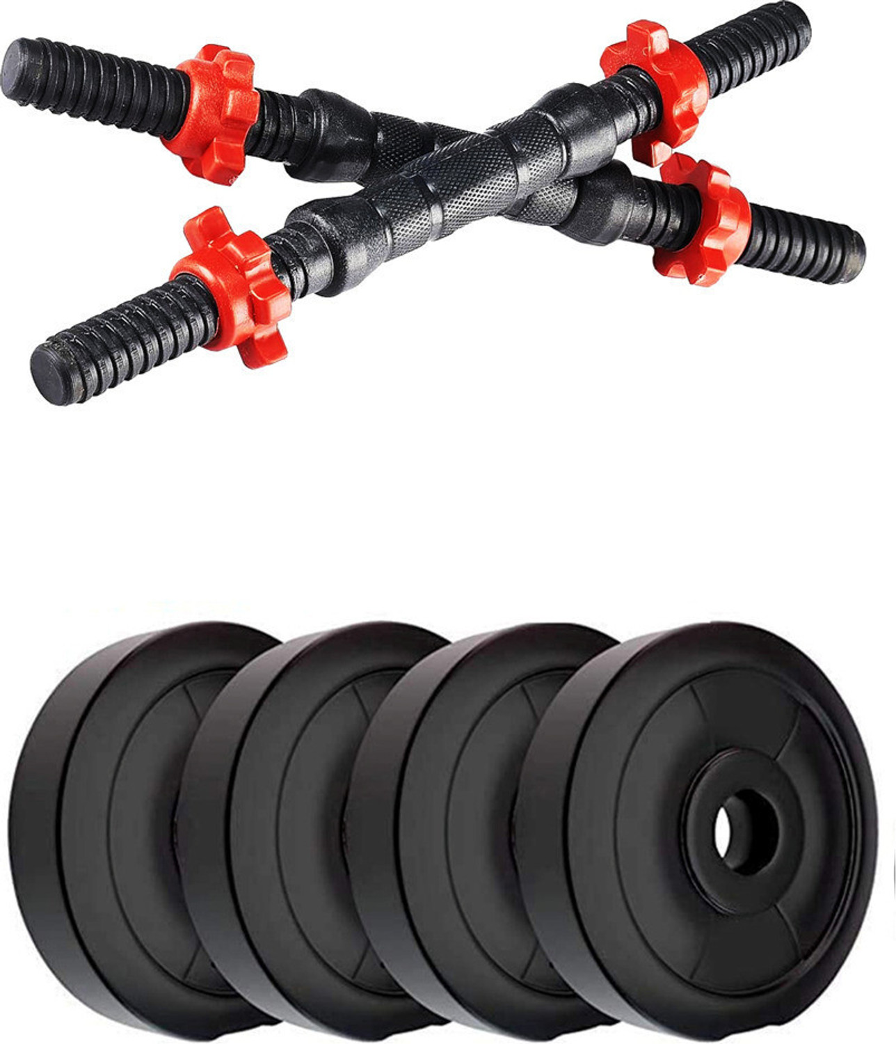 Image of Adrenex 40 Kg PVC Weight Plates with ONE Pair RODS Adjustable Dumbbell (40 kg)