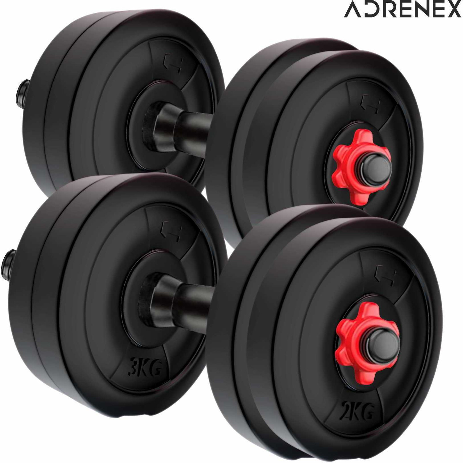 Adrenex 40 Kg PVC Weight Plates with Dumbbell - Image 1