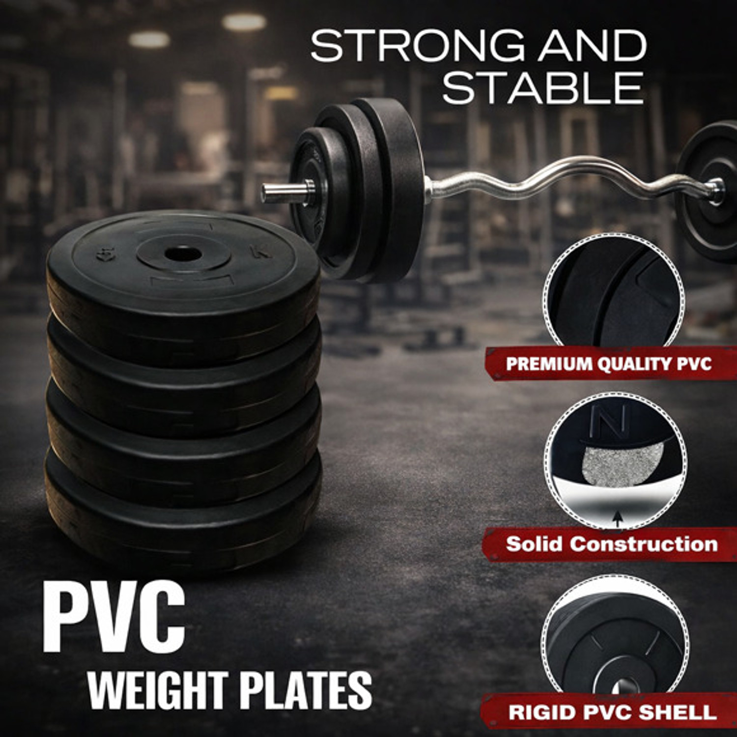 Image of DCS Pro 40 kg SPORTS & FITNESS GYM KIT + 3Ft Bend ROD & FITNESS ACCESSORIES Home Gym Combo